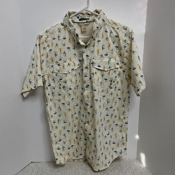 Exofficio Mens M Short Sleeve Button Down Vellum Fly UPF 50 Shirt NWT - Picture 1 of 8